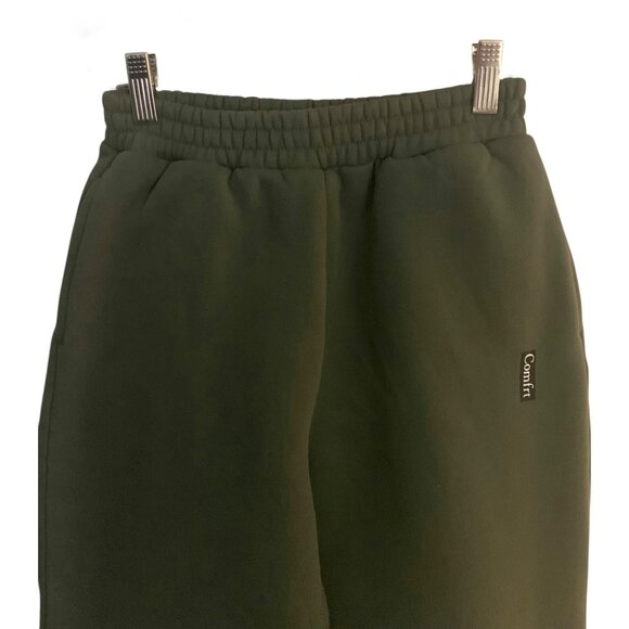 COMFRT Solid Olive Green Kid's Full Length Jogger Sweatpants Size Medium (9-10) - Picture 4 of 9